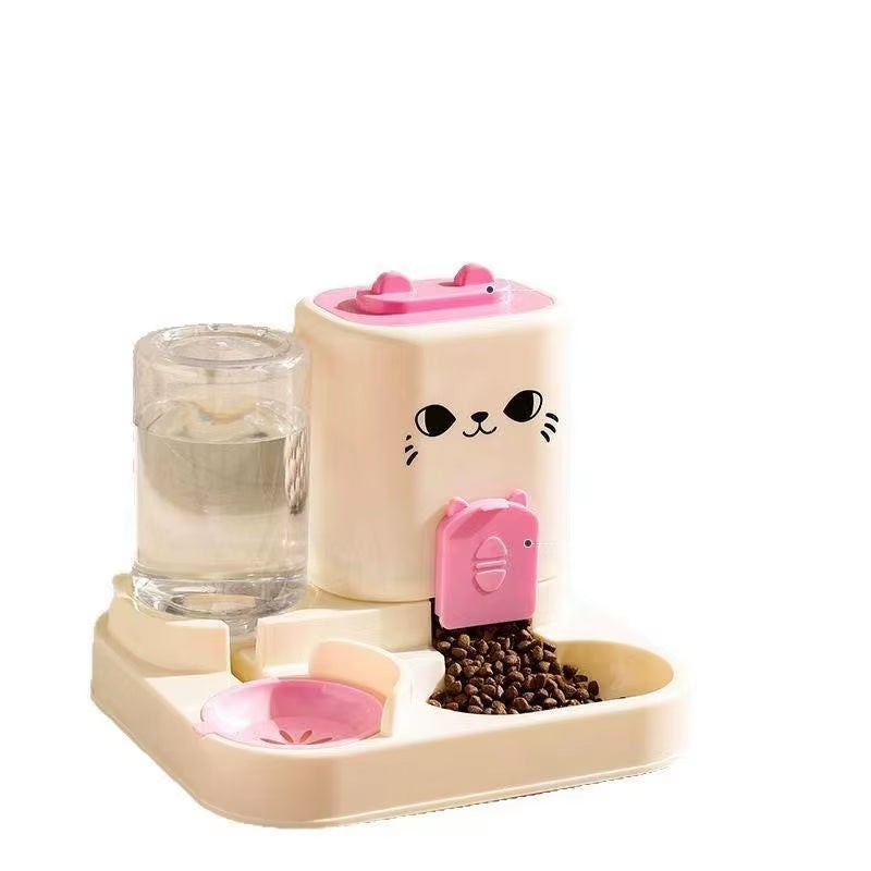 2 in 1 Cat & Dog Feeder & Water Dispenser with Dry-Wet Separation Outdoor Travel-Friendly Pet-Grade Plastic Storage Bowl