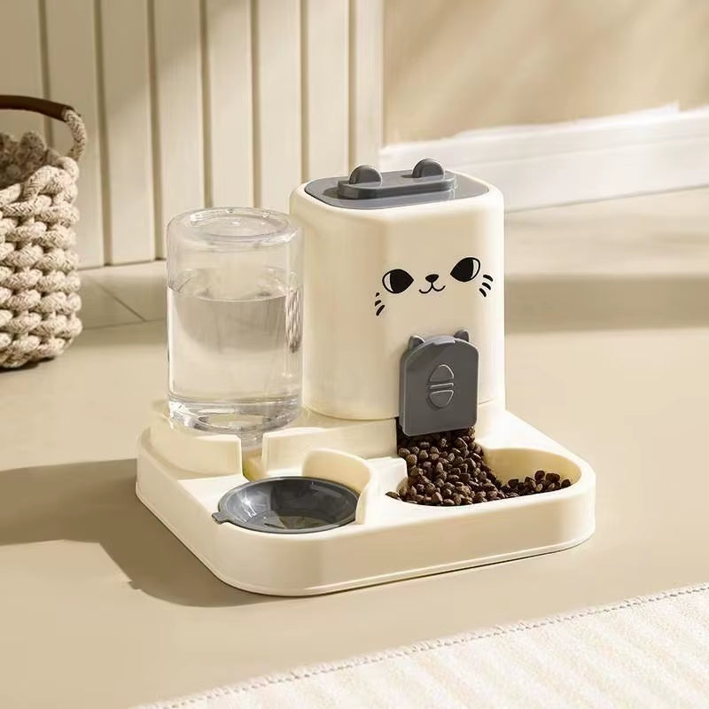 2 in 1 Cat & Dog Feeder & Water Dispenser with Dry-Wet Separation Outdoor Travel-Friendly Pet-Grade Plastic Storage Bowl