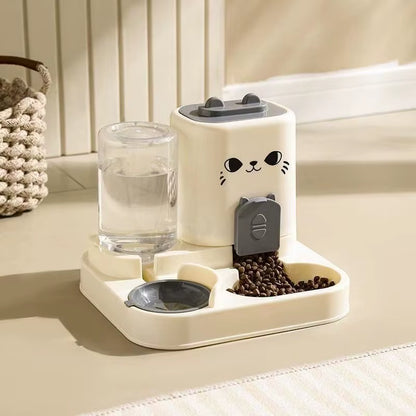 2 in 1 Cat & Dog Feeder & Water Dispenser with Dry-Wet Separation Outdoor Travel-Friendly Pet-Grade Plastic Storage Bowl