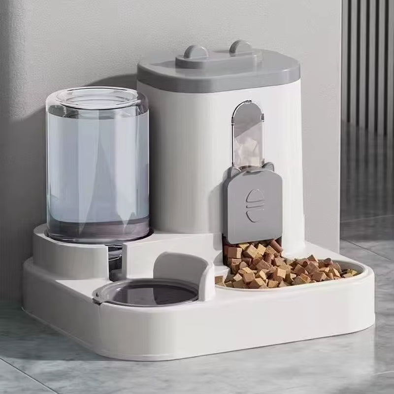 2 in 1 Cat & Dog Feeder & Water Dispenser with Dry-Wet Separation Outdoor Travel-Friendly Pet-Grade Plastic Storage Bowl