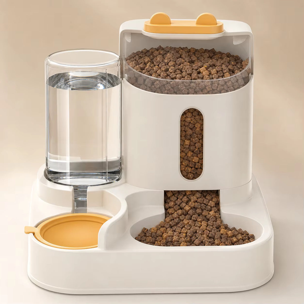 2 in 1 Cat & Dog Feeder & Water Dispenser with Dry-Wet Separation Outdoor Travel-Friendly Pet-Grade Plastic Storage Bowl