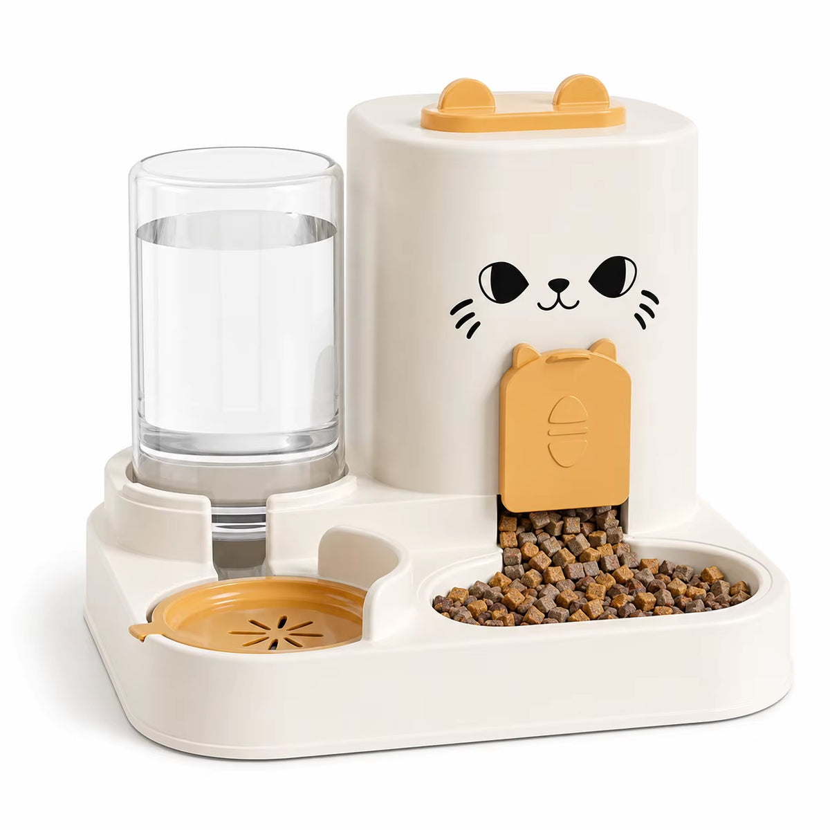 2 in 1 Cat & Dog Feeder & Water Dispenser with Dry-Wet Separation Outdoor Travel-Friendly Pet-Grade Plastic Storage Bowl