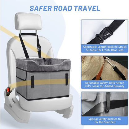 Car Pet Mat-Fabric a Must-Have for Small Dogs in the Car Stain-Resistant Portable Dog Booster Seat and In-Car Kennel