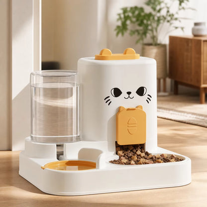 2 in 1 Cat & Dog Feeder & Water Dispenser with Dry-Wet Separation Outdoor Travel-Friendly Pet-Grade Plastic Storage Bowl